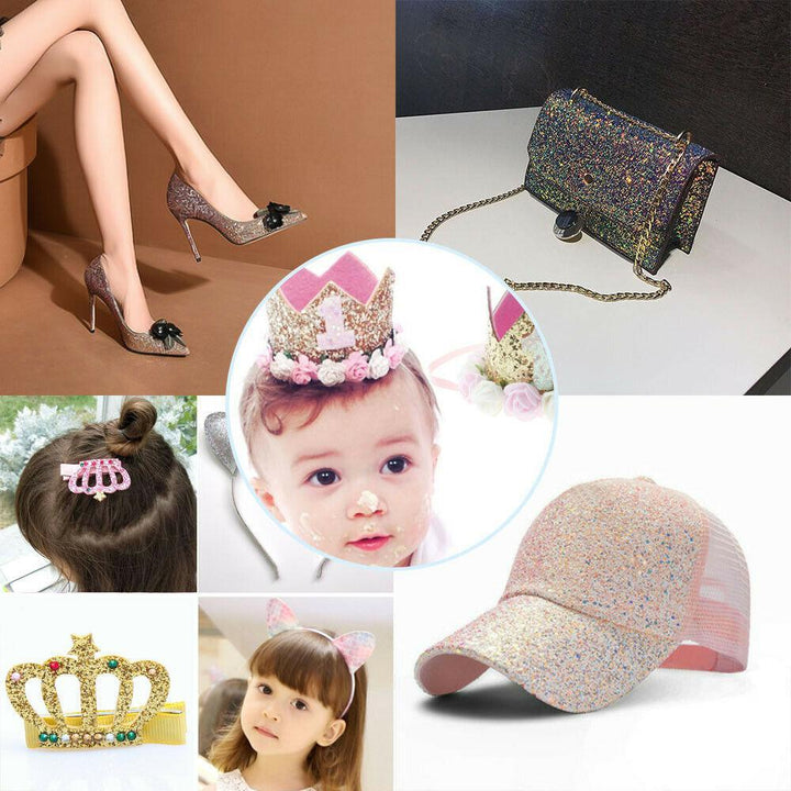 Lisslune | Shiny Gem Star Chunky Glitter Synthetic Leather - Premium Craft Vinyl