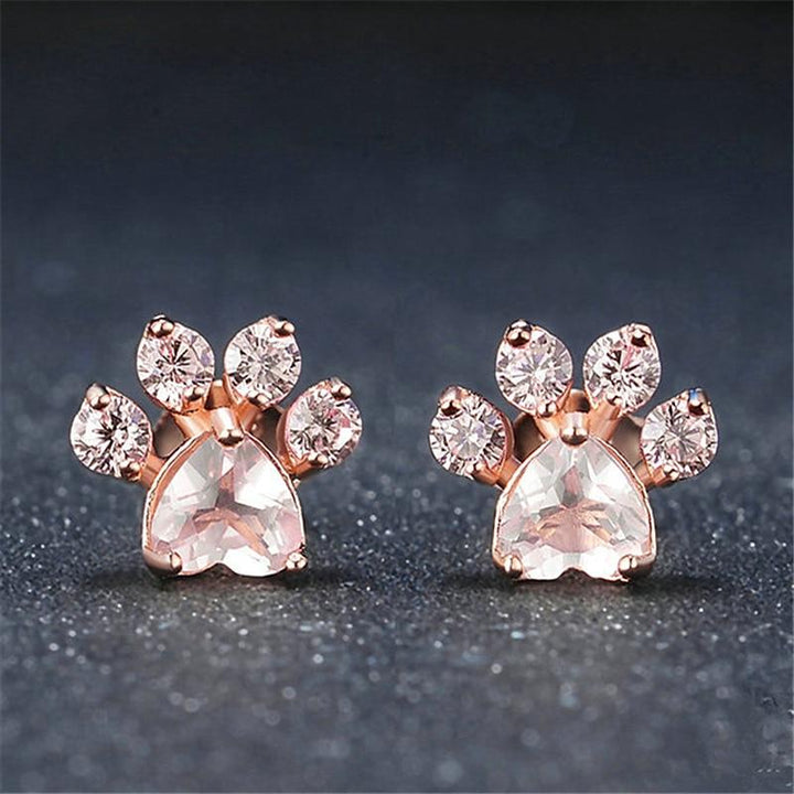 Lisslune | Earrings Cat Paw Rose Quartz (1 Pair)
