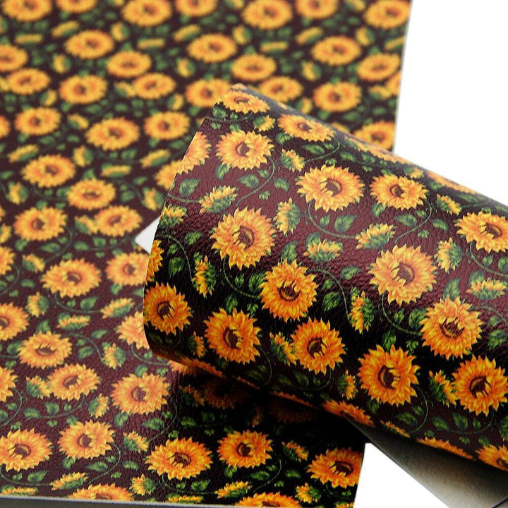 Lisslune | Elegant Floral Pattern Synthetic Leather Craft Material - 20*33cm Premium Quality for Creative Projects