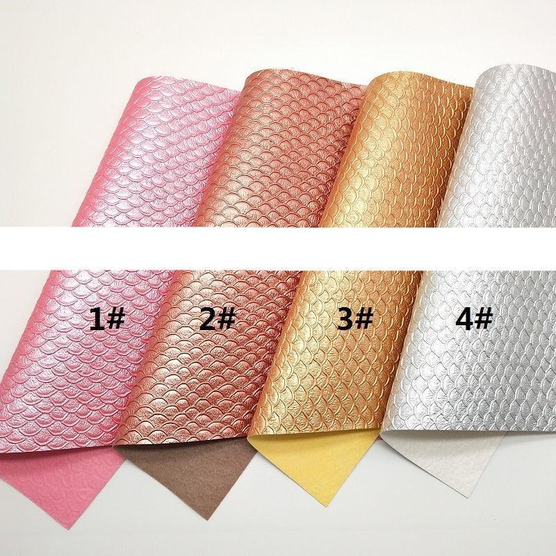 Lisslune | Mermaid Scales Pattern Synthetic Leather Craft Sheet - Premium Quality Collection