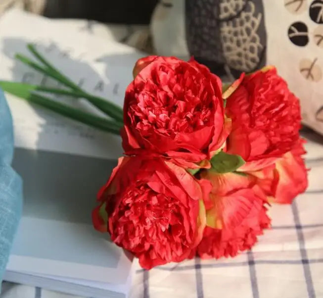 Lisslune | Large Peony Silk Flower Bouquet Set