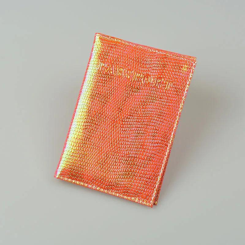 Lisslune | Stylish PU Leather Passport Holder with Charming English Word Designs - Essential Travel Companion