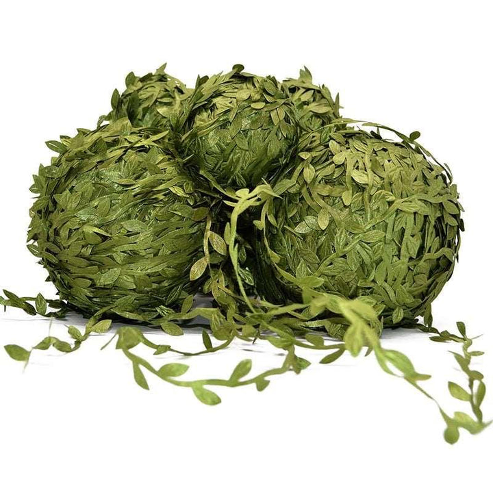 Lisslune | Lush Green Silk Leaf Garland - 10 Meters for elegant home decor and creative craft projects