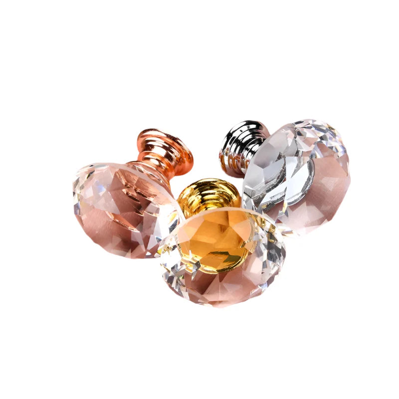 Lisslune | Glamorous Rainbow Crystal Glass Cabinet Knobs for Elegant Home Style