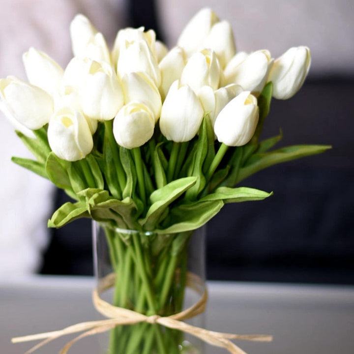 Lisslune | Artificial Flower Bouquet with Tulips, Decoration (10 Pieces)