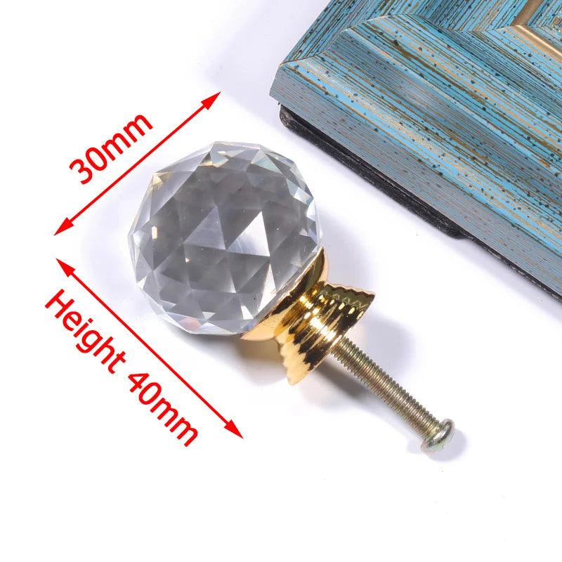Lisslune | 30mm Colored Crystal Glass Drawer Handles for Elegant Interior Design