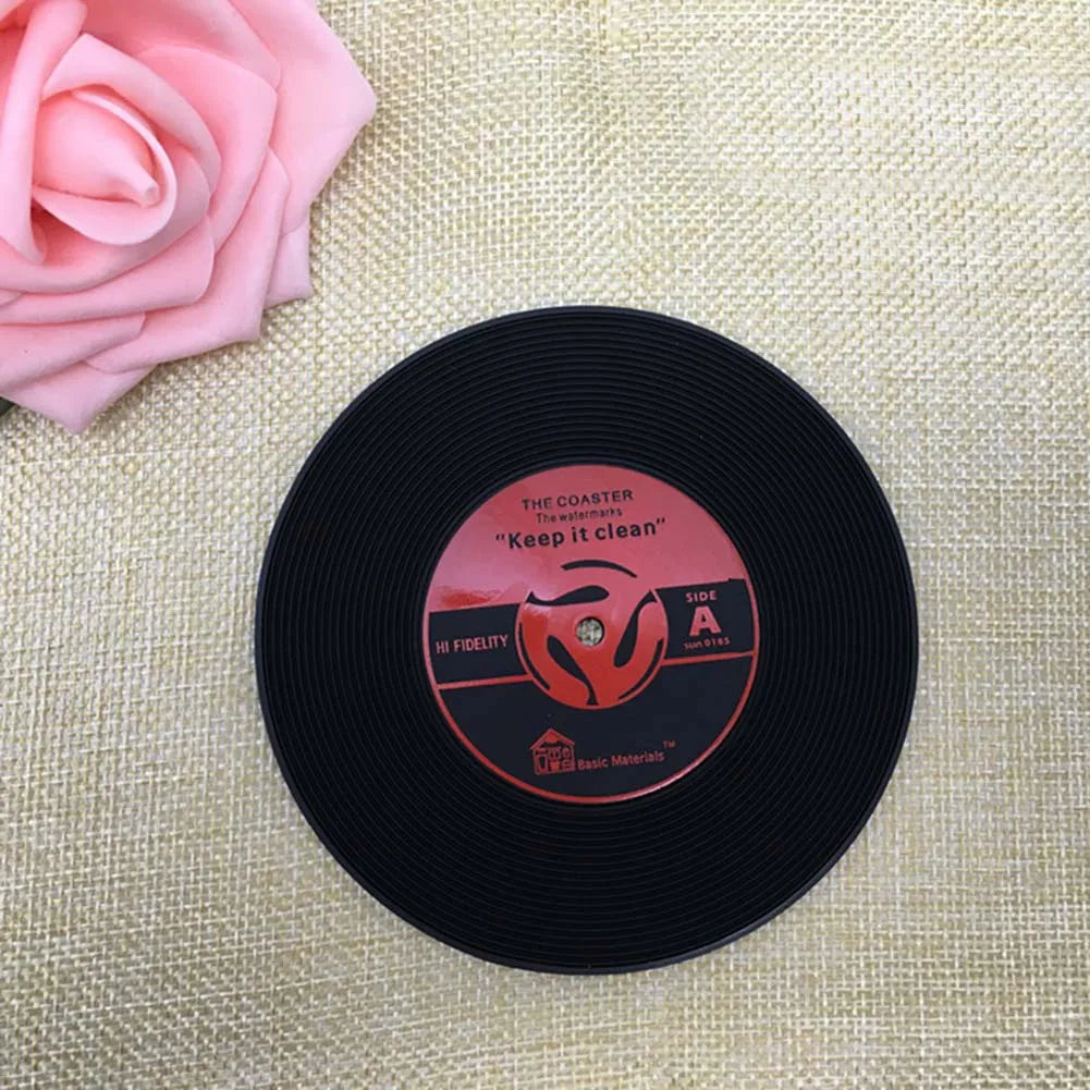 Lisslune | Non-slip vinyl record coasters