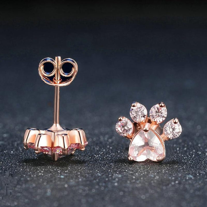 Lisslune | Earrings Cat Paw Rose Quartz (1 Pair)