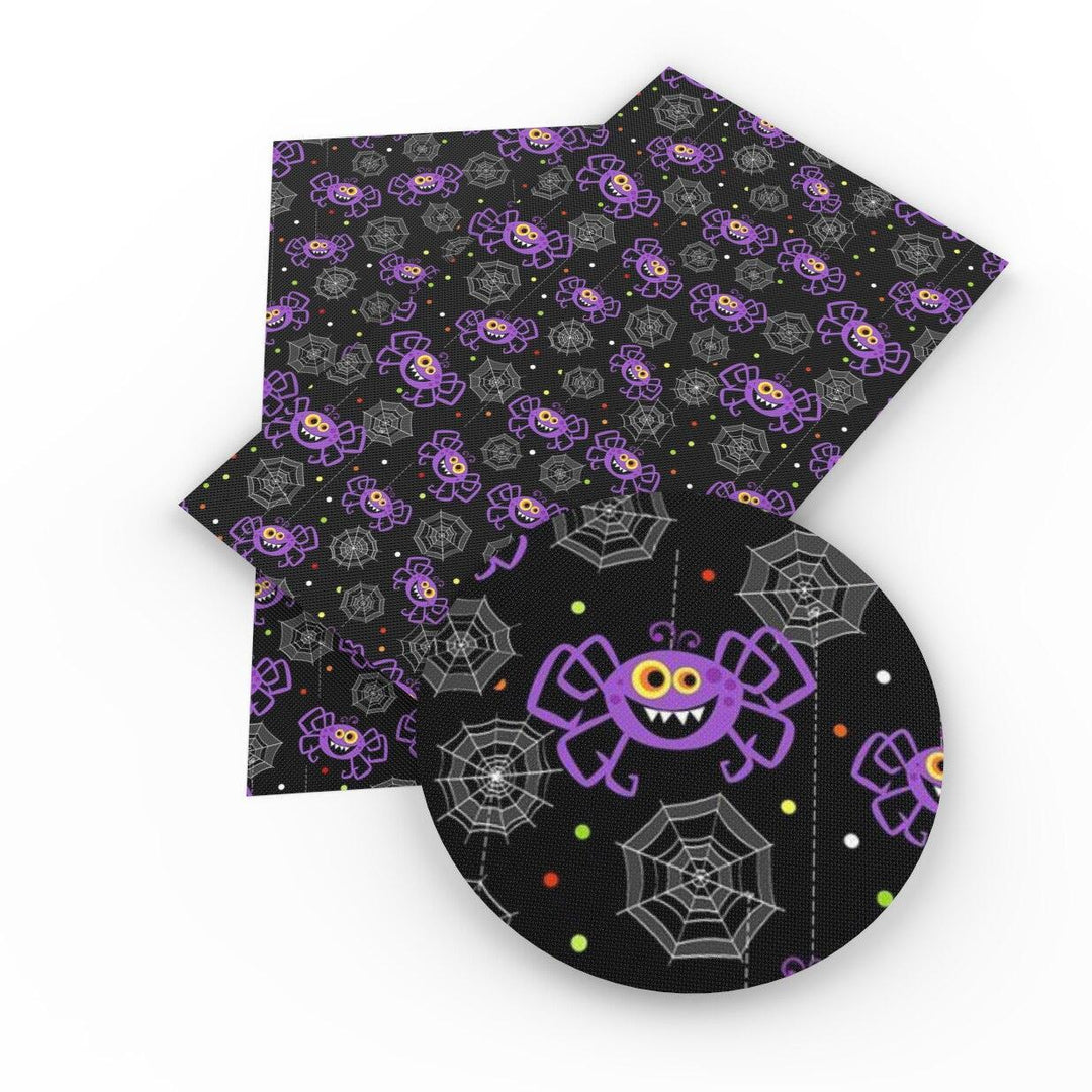 Lisslune | Spooky Pumpkin Patch Leatherette Crafting Fabric - Creative Charm by David Accessories