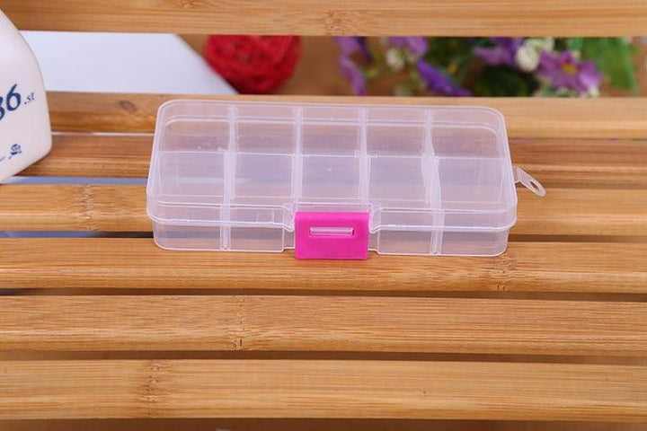Lisslune | Versatile clear plastic organizer box with adjustable compartments for crafts, jewelry, and tools