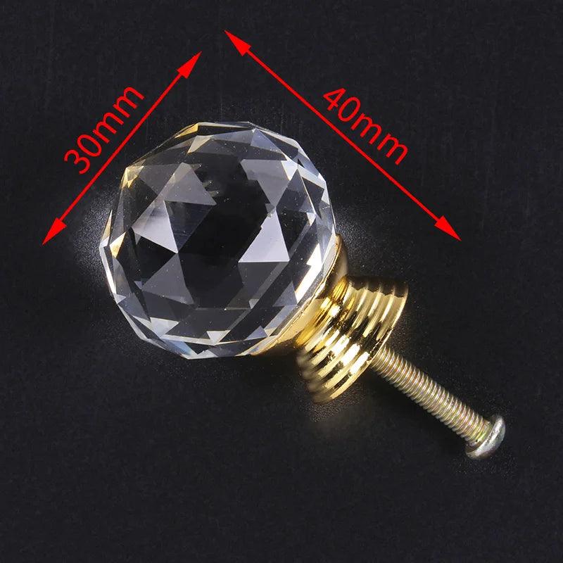 Lisslune | Exquisite Diamond-Cut Crystal Glass Cabinet Knobs for a Stylish Home Upgrade