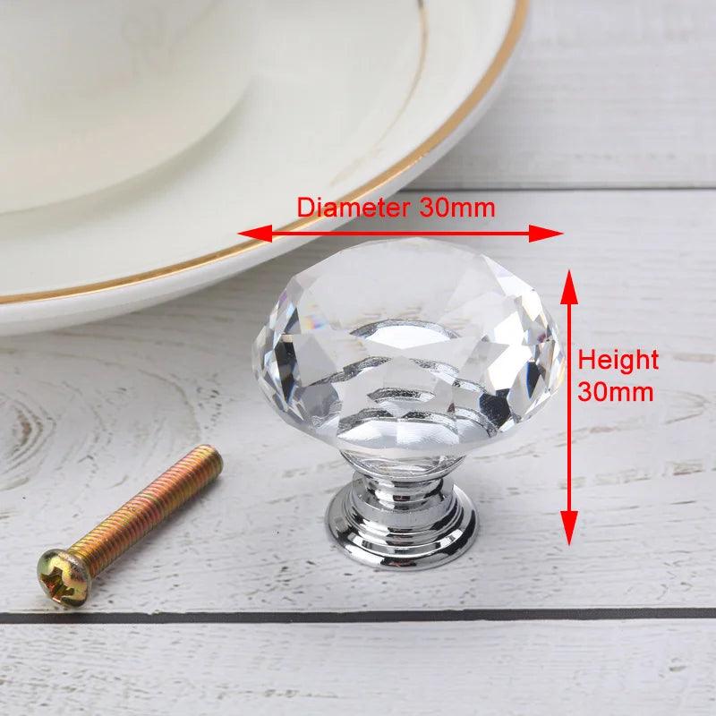 Lisslune | Luxurious diamond-shaped glass knobs with elegant gold accents to enhance home decor