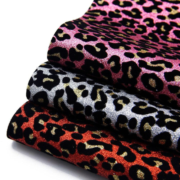 Lisslune | Sparkling Leopard Velvet Fabric Set - Perfect for Trendy DIY Creations