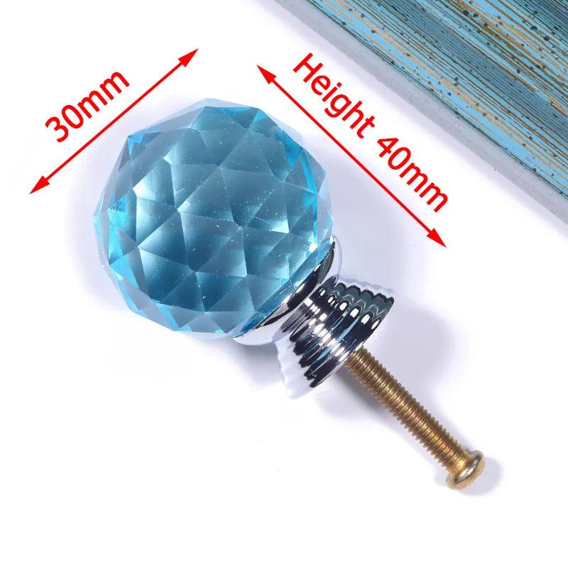 Lisslune | 30mm Colored Crystal Glass Drawer Handles for Elegant Interior Design
