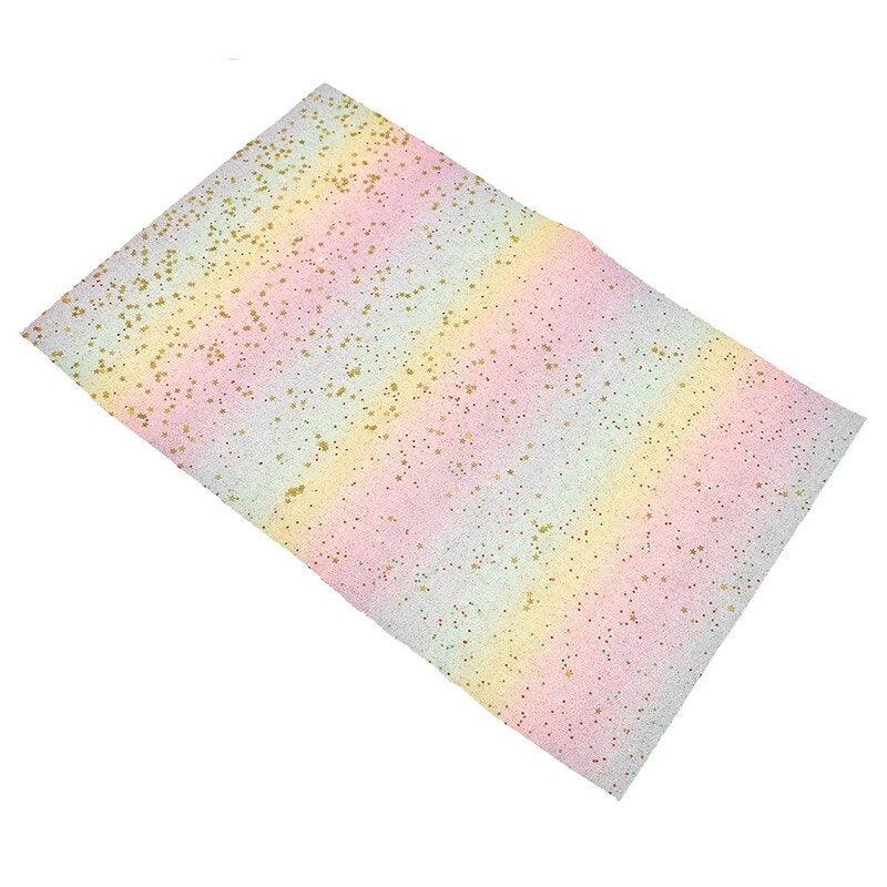 Lisslune | Vibrant Rainbow Glitter Synthetic Leather - Perfect for Eye-Catching DIY Creations