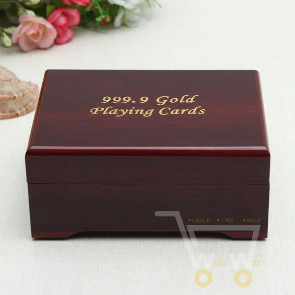 Lisslune | 24K Gold Plated Playing Card with Wooden Box