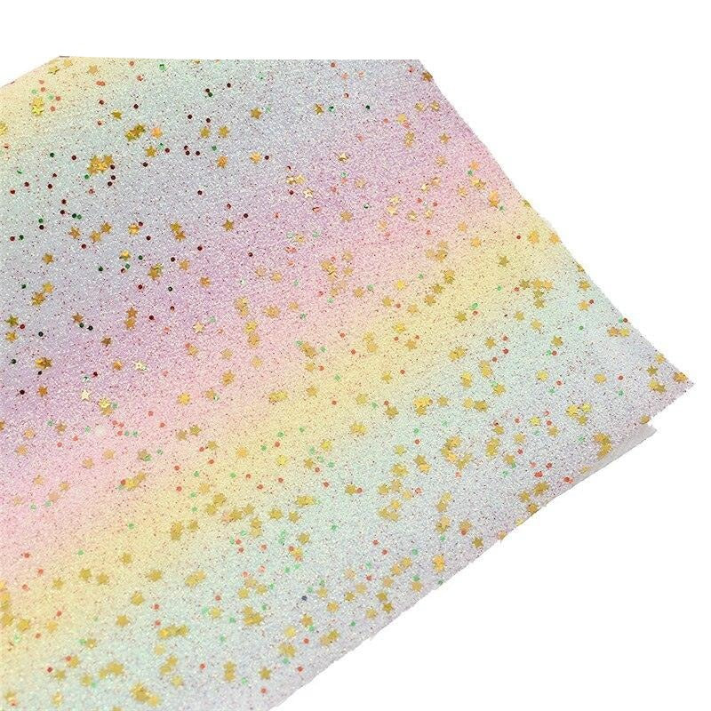 Lisslune | Rainbow Sparkle PU Leather for Creative DIY Projects