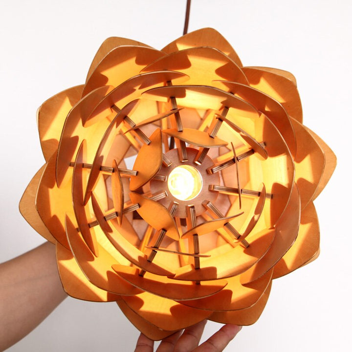 Lisslune | Handcrafted Wooden Pine Cone Pendant Light
