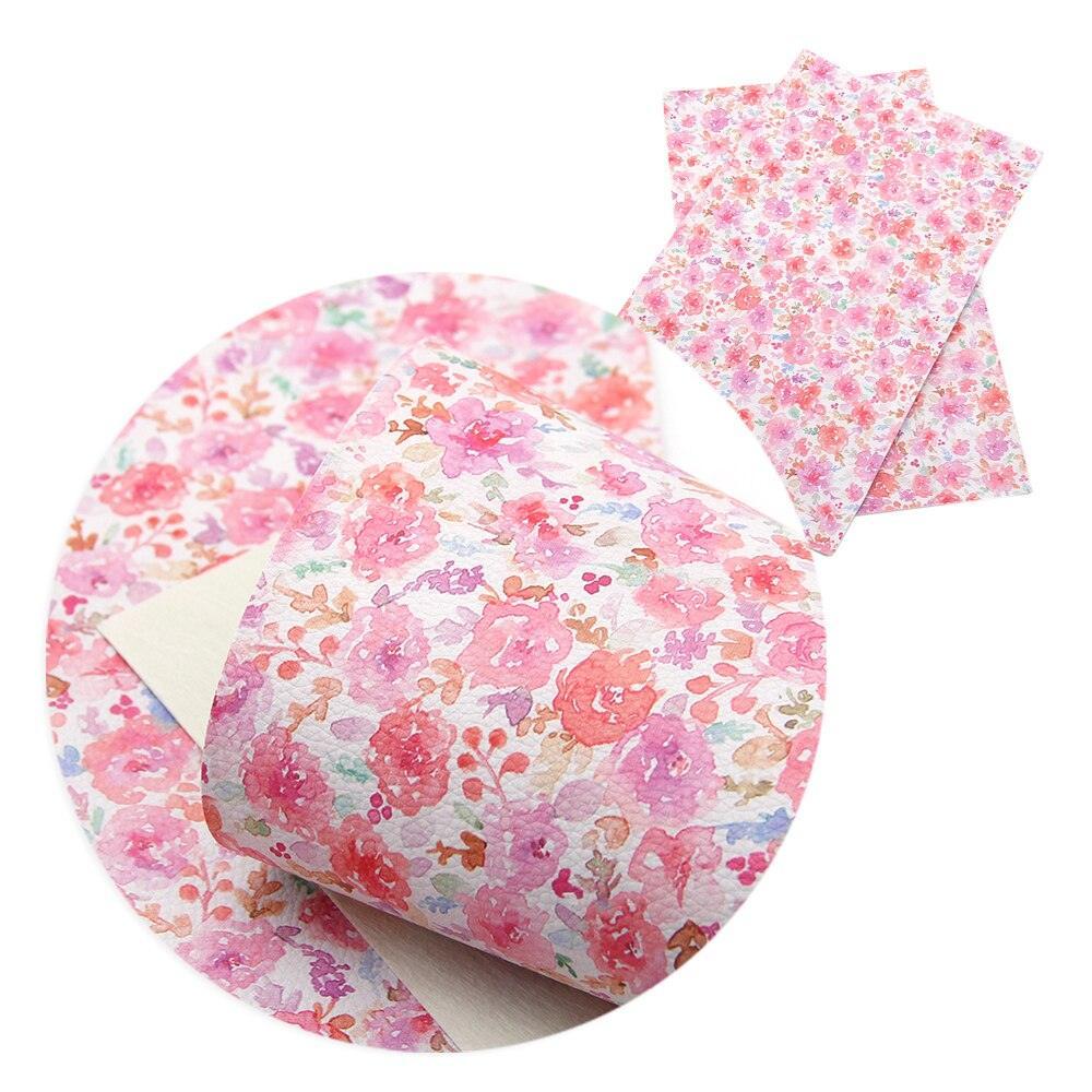Lisslune | Elegant Floral Pattern Synthetic Leather Craft Material - 20*33cm Premium Quality for Creative Projects