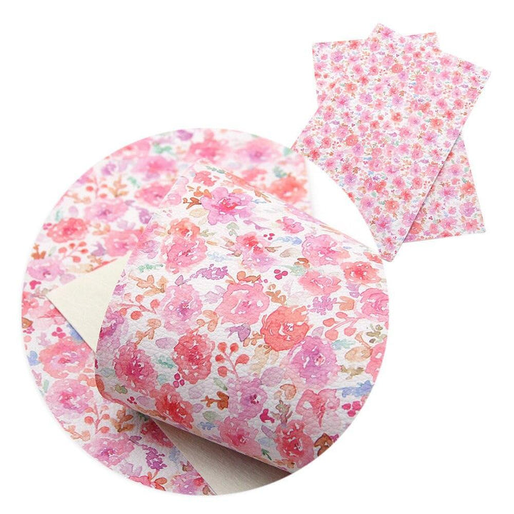 Lisslune | Elegant Floral Pattern Synthetic Leather Craft Material - 20*33cm Premium Quality for Creative Projects