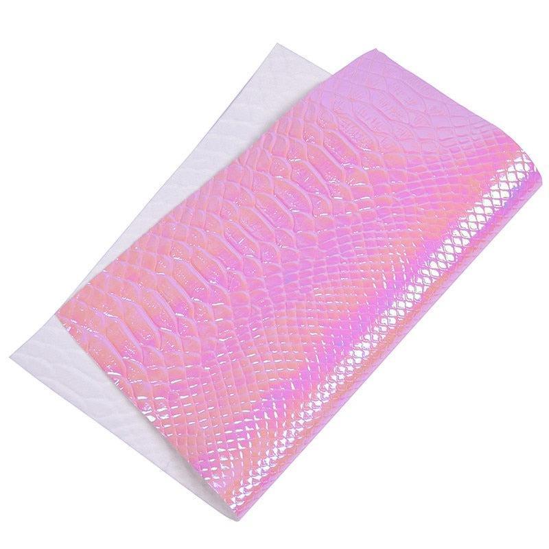 Lisslune | Iridescent Crocodile Pattern Synthetic Leather Craft Sheet - Creative Spark (29x21cm)