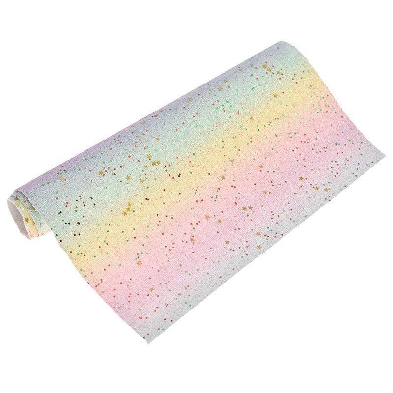 Lisslune | Vibrant Rainbow Glitter Synthetic Leather - Perfect for Eye-Catching DIY Creations