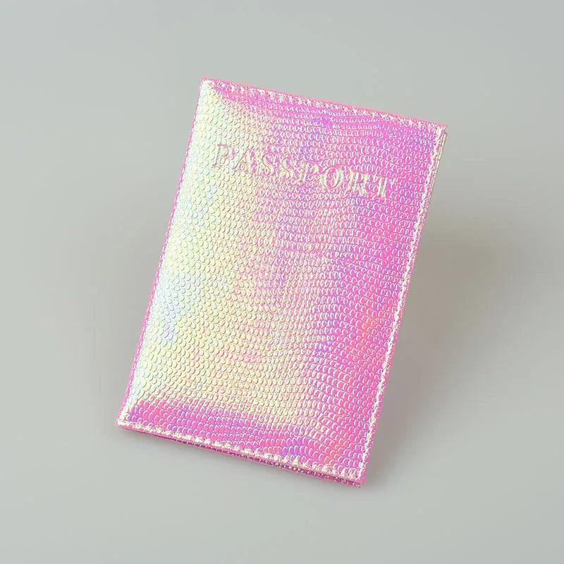 Lisslune | Stylish PU Leather Passport Holder with Charming English Word Designs - Essential Travel Companion