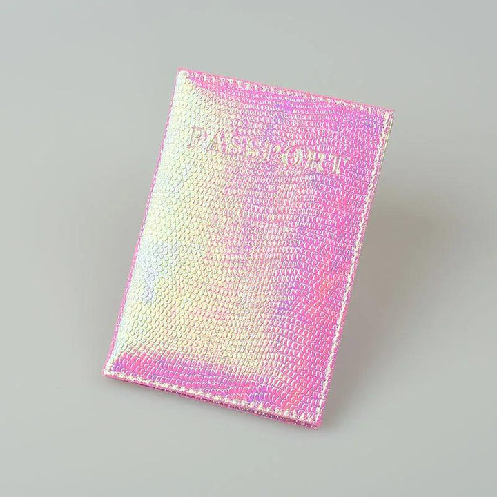 Lisslune | Stylish PU Leather Passport Holder with Charming English Word Designs - Essential Travel Companion