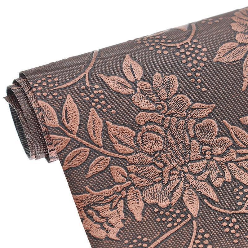 Lisslune | Chic Retro Floral Synthetic Leather Craft Material - Perfect for Creative DIY Projects