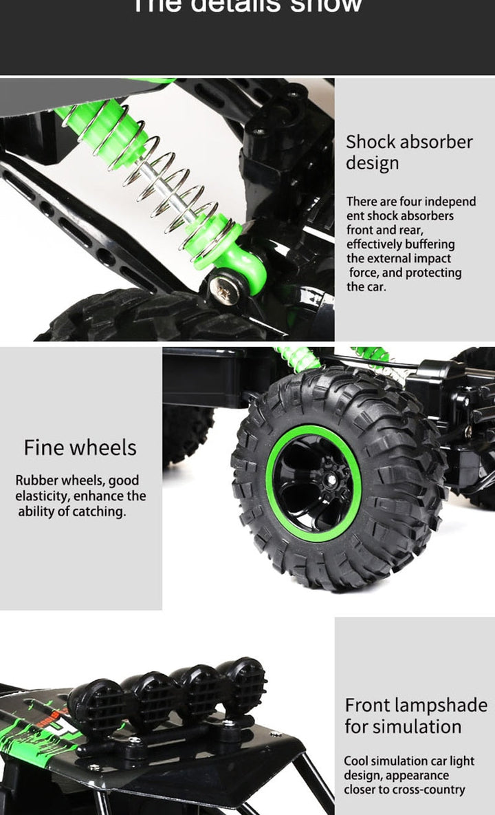Lisslune | Remote Control Car 4x4 Rock Crawler Monster Truck