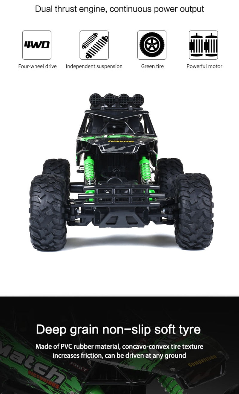 Lisslune | Remote Control Car 4x4 Rock Crawler Monster Truck