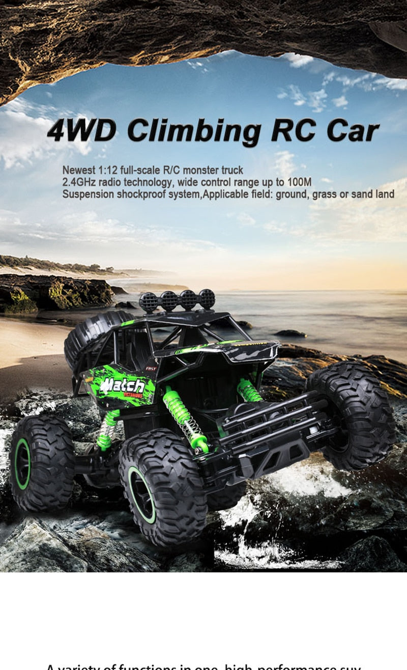 Lisslune | Remote Control Car 4x4 Rock Crawler Monster Truck