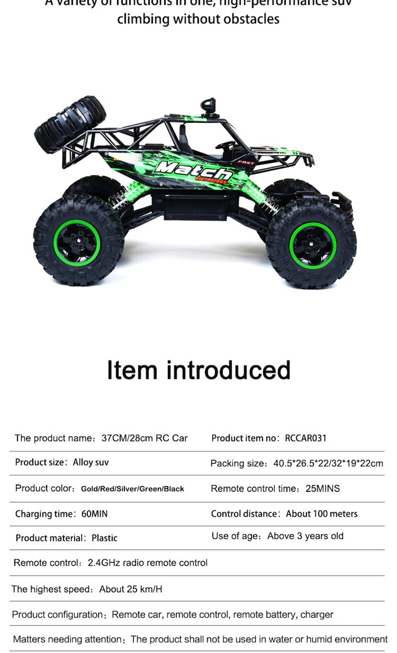 Lisslune | Remote Control Car 4x4 Rock Crawler Monster Truck