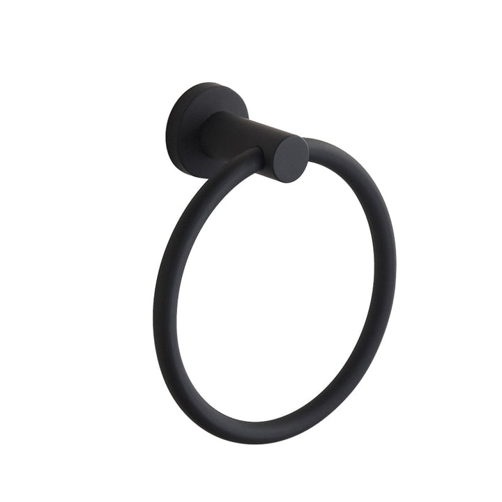Lisslune | Towel ring made of 304 stainless steel in chrome, Round simple design, Black, European bathroom accessories, Rustproof