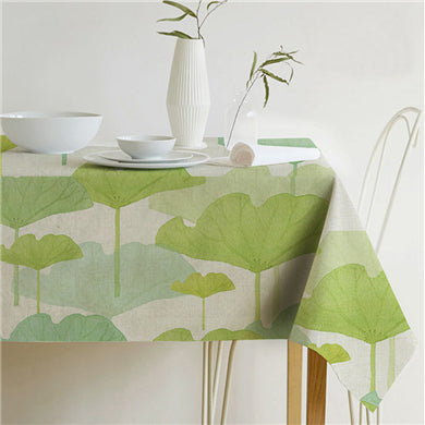 Lisslune | Nordic modern linen cotton square green tropical leaf tablecloth cover cloth