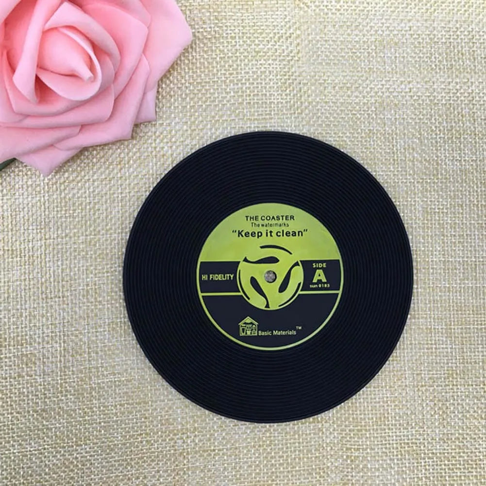Lisslune | Non-slip vinyl record coasters