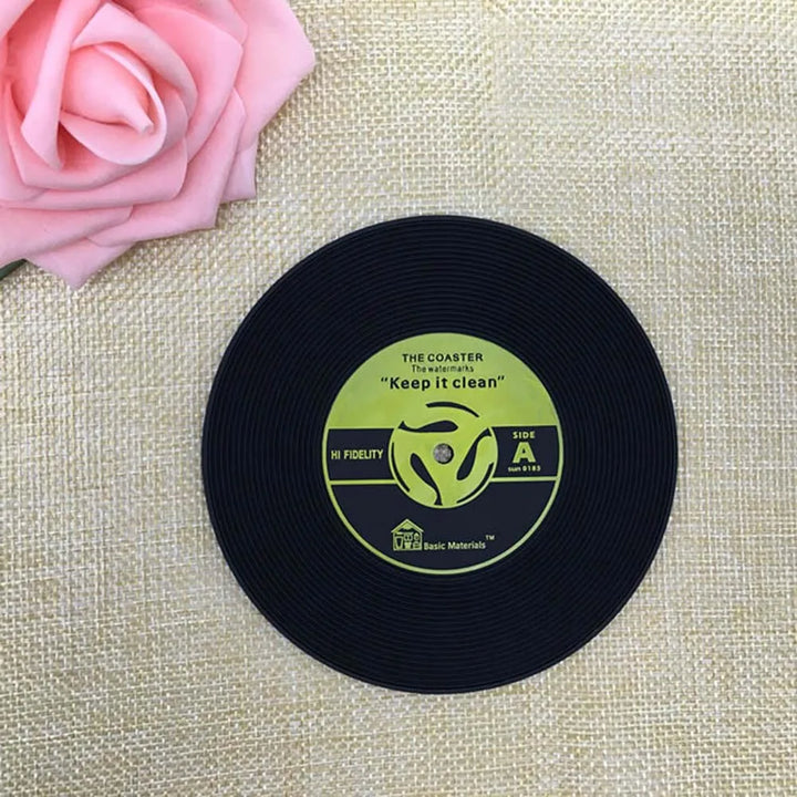 Lisslune | Non-slip vinyl record coasters