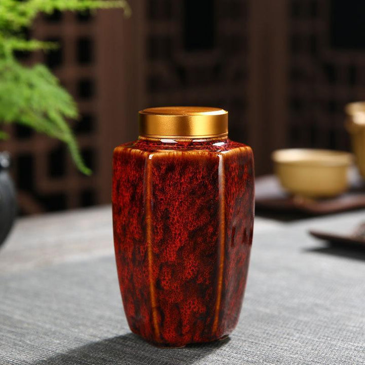 Lisslune | Elegant Vintage Chinese Ceramic Tea Storage Containers - Set of 2 in Green & Black