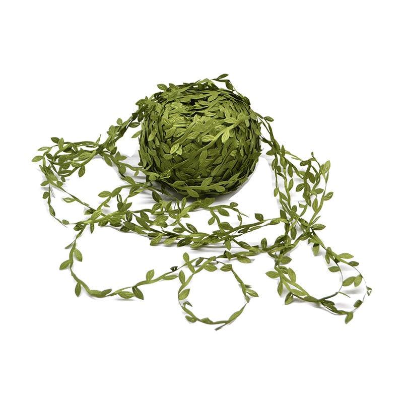 Lisslune | Lush Green Silk Leaf Garland - 10 Meters for elegant home decor and creative craft projects