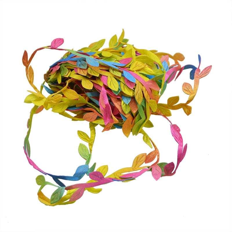 Lisslune | Lush Green Silk Leaf Garland - 10 Meters for elegant home decor and creative craft projects
