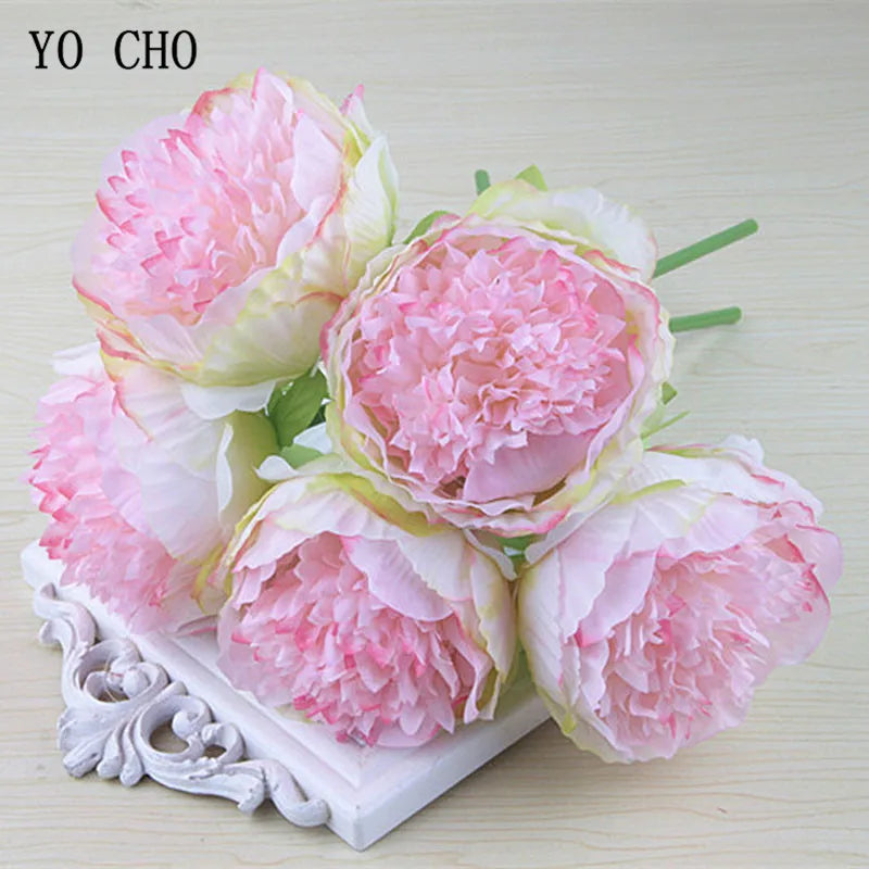 Lisslune | Large Peony Silk Flower Bouquet Set