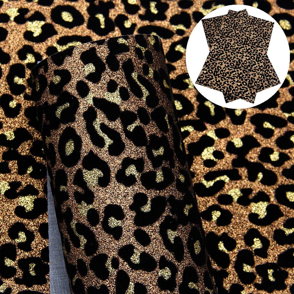Lisslune | Sparkling Leopard Velvet Fabric Set - Perfect for Trendy DIY Creations