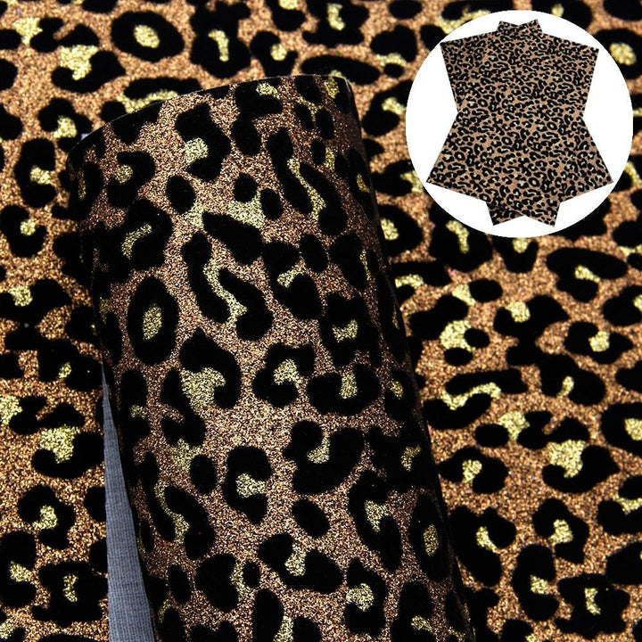 Lisslune | Sparkling Leopard Velvet Fabric Set - Perfect for Trendy DIY Creations