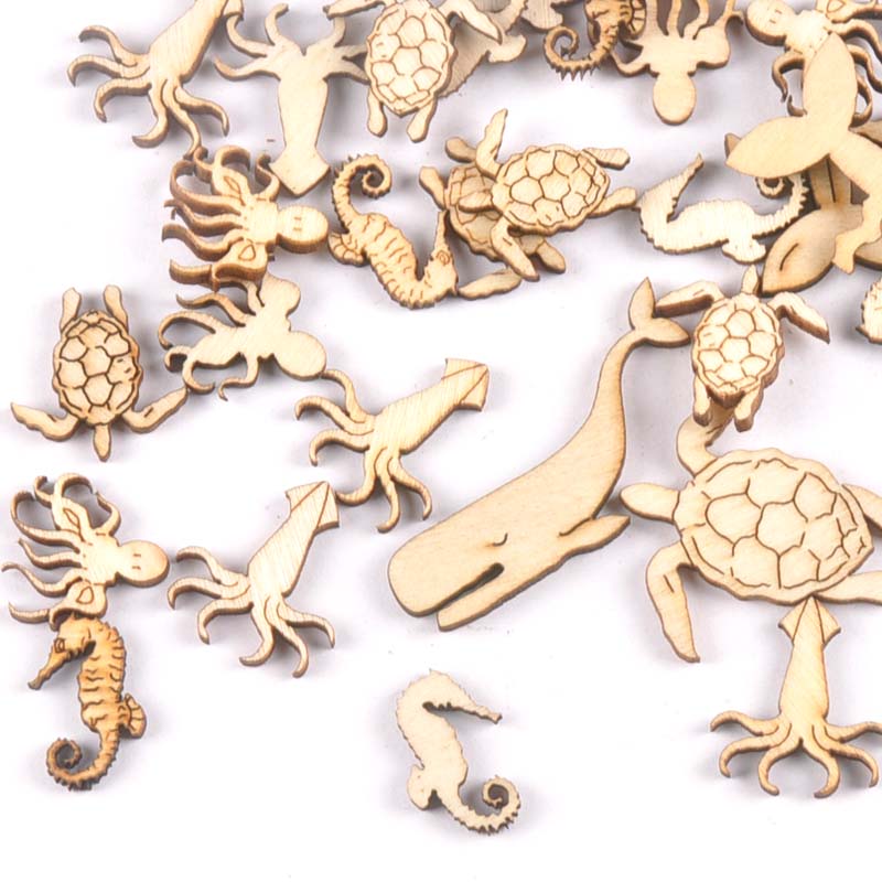 Lisslune | Wood Sea Animals Table Decoration (20 pieces)