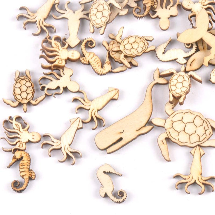 Lisslune | Wood Sea Animals Table Decoration (20 pieces)