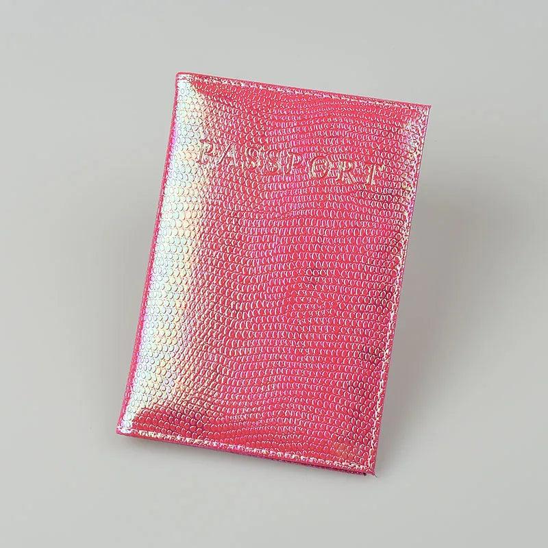 Lisslune | Stylish PU Leather Passport Holder with Charming English Word Designs - Essential Travel Companion