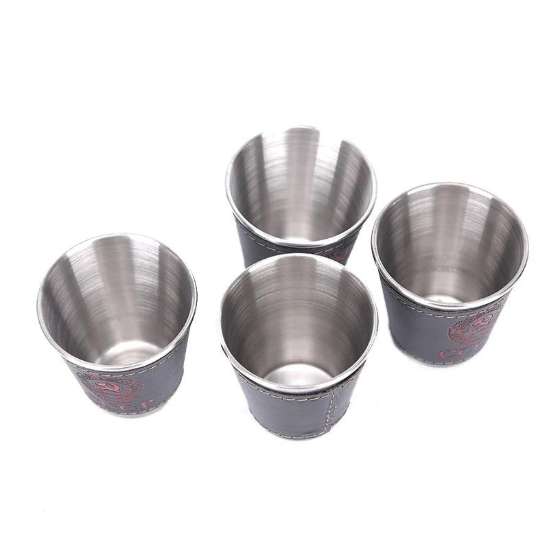 Lisslune | Stylish Outdoor Stainless Steel Travel Mug Set with Elegant PU Leather Case