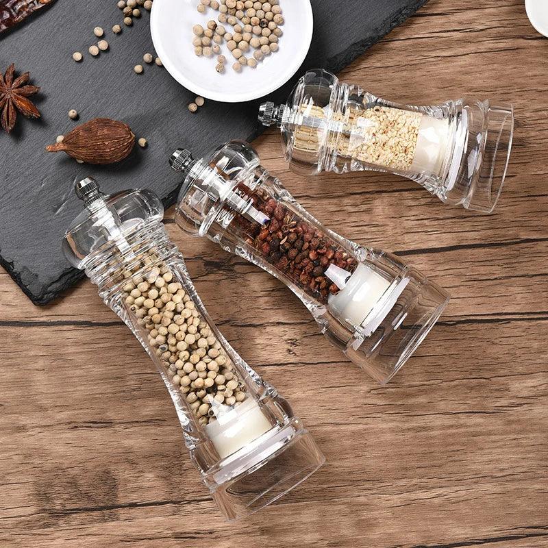 Lisslune |Versatile clear acrylic pepper mill with adjustable grinding levels
