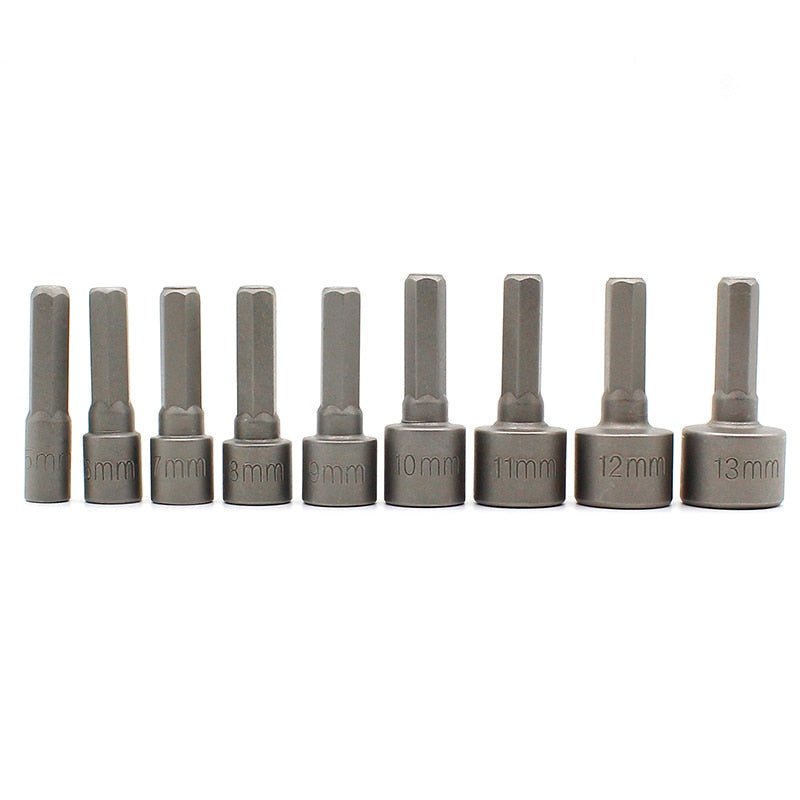 Lisslune | Hexagon Bits, 5-13mm Socket Wrench for Drills (9-Piece Set)