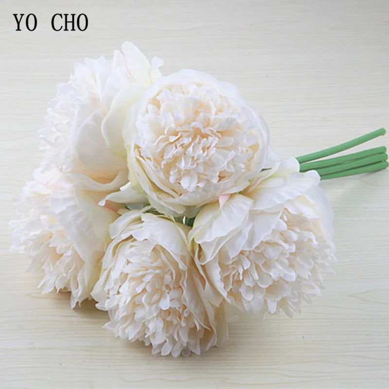 Lisslune | Large Peony Silk Flower Bouquet Set